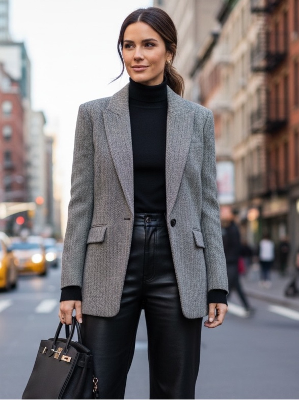 Veronica Beard Miller Dickey Blazer Gray Herringbone Wool | 8